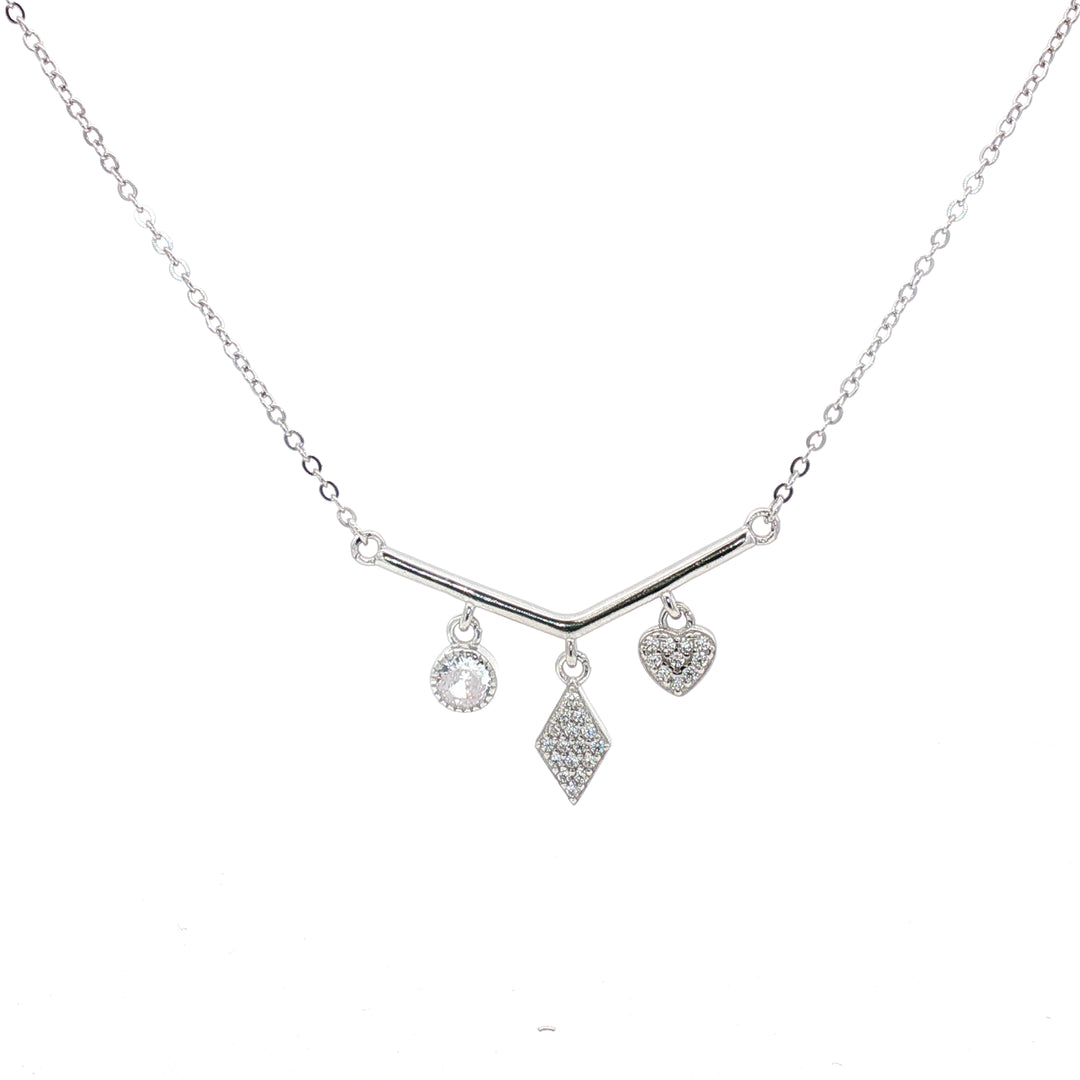 Premium 925 Silver Pendant Necklace with Multi-Charm Design