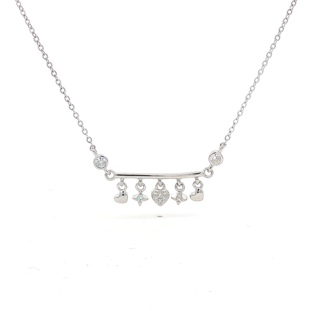 Premium 925 Silver Pendant Necklace with Multi-Charm Design