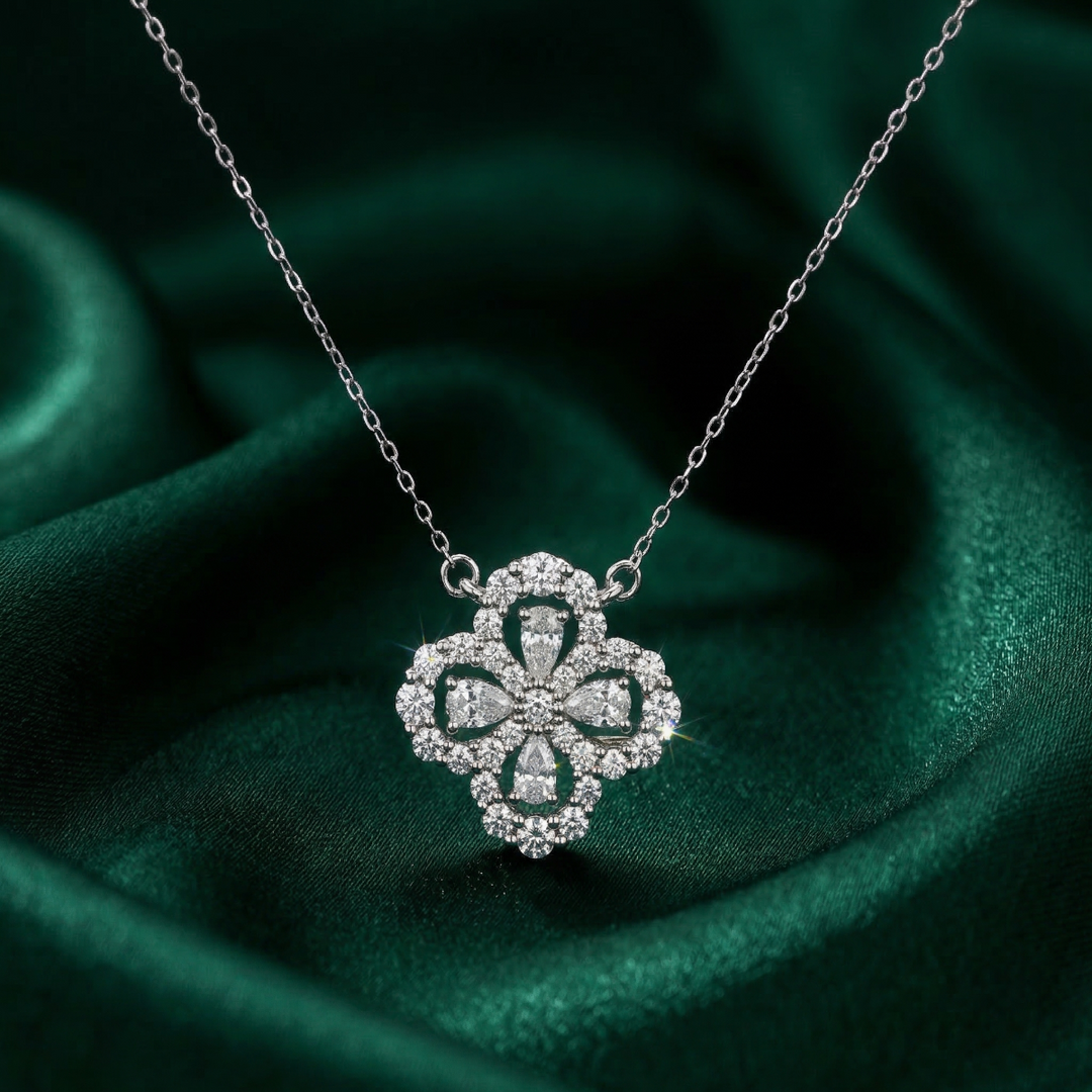 Premium 925 Silver Pendant Necklace with Multi-Charm Design
