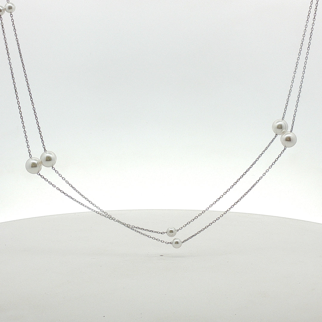 Luxury 925 Silver Pearl Necklace for Girls & Women