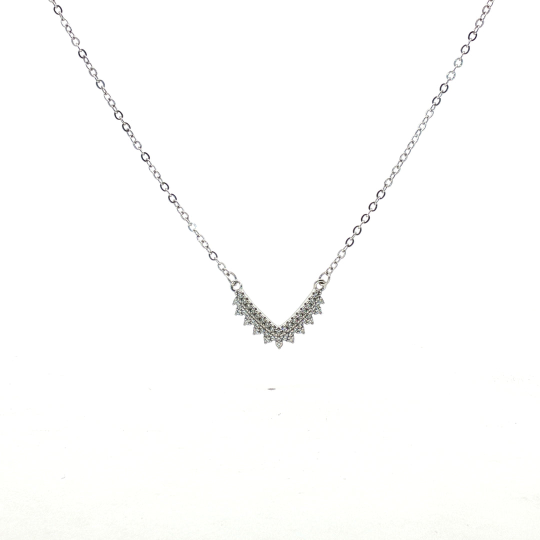 Luxury 925 Sterling Silver Crystal Flower Pendant with Chain
