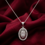 Load image into Gallery viewer, 925 Sterling Silver Oval Shape Pendant Necklace with Adjustable Length