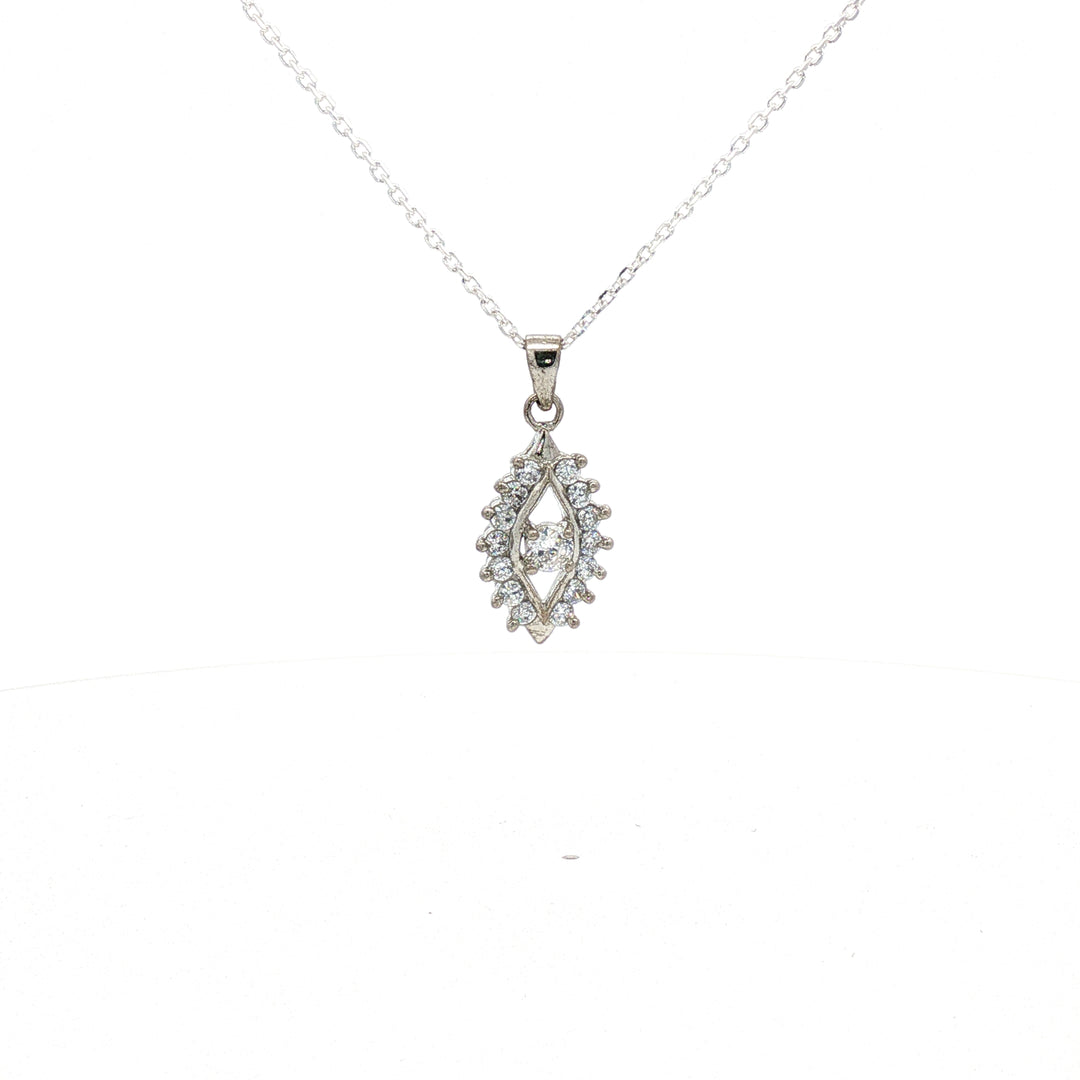 Marquise Luxury 925 Silver Pendant Necklace with Sparkling Stones