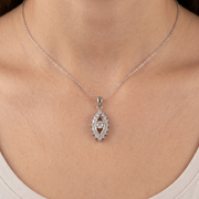 Marquise Luxury 925 Silver Pendant Necklace with Sparkling Stones