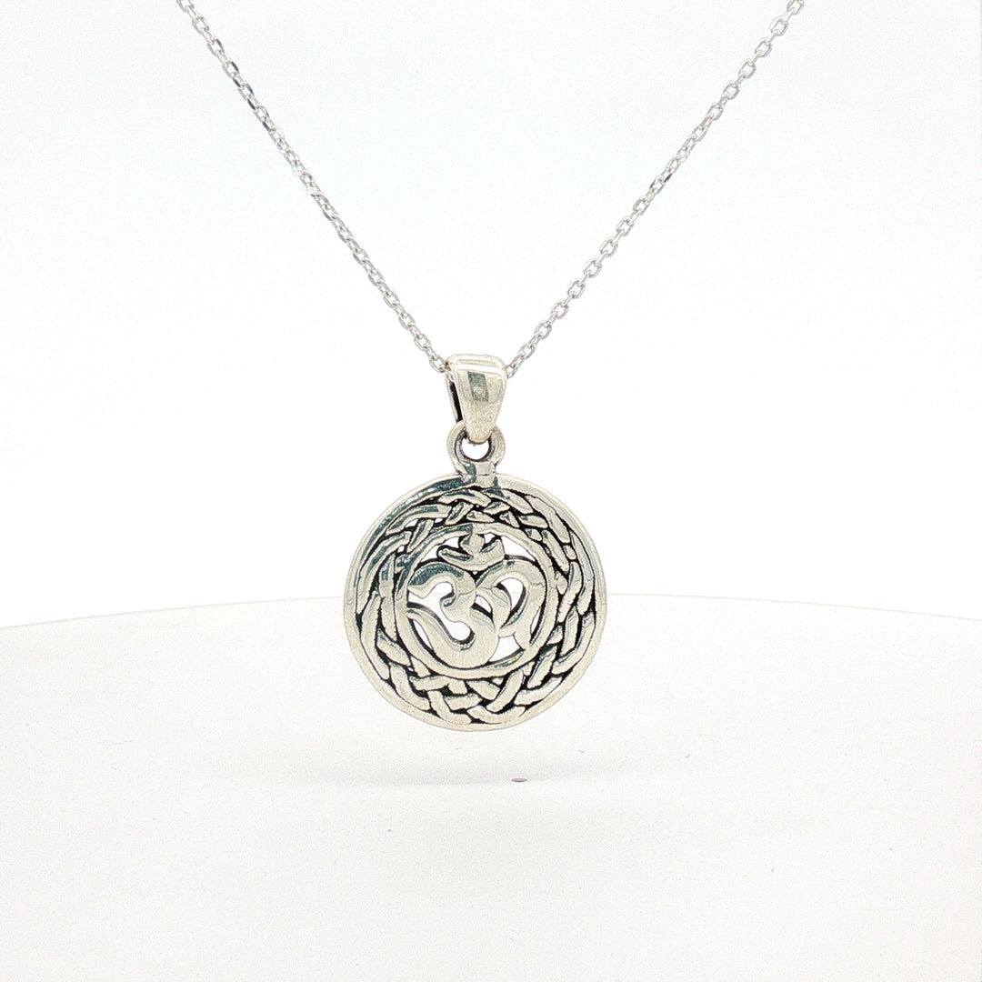 OM Stylish 925 Sterling Silver Pendant with Chain for Girls & Women