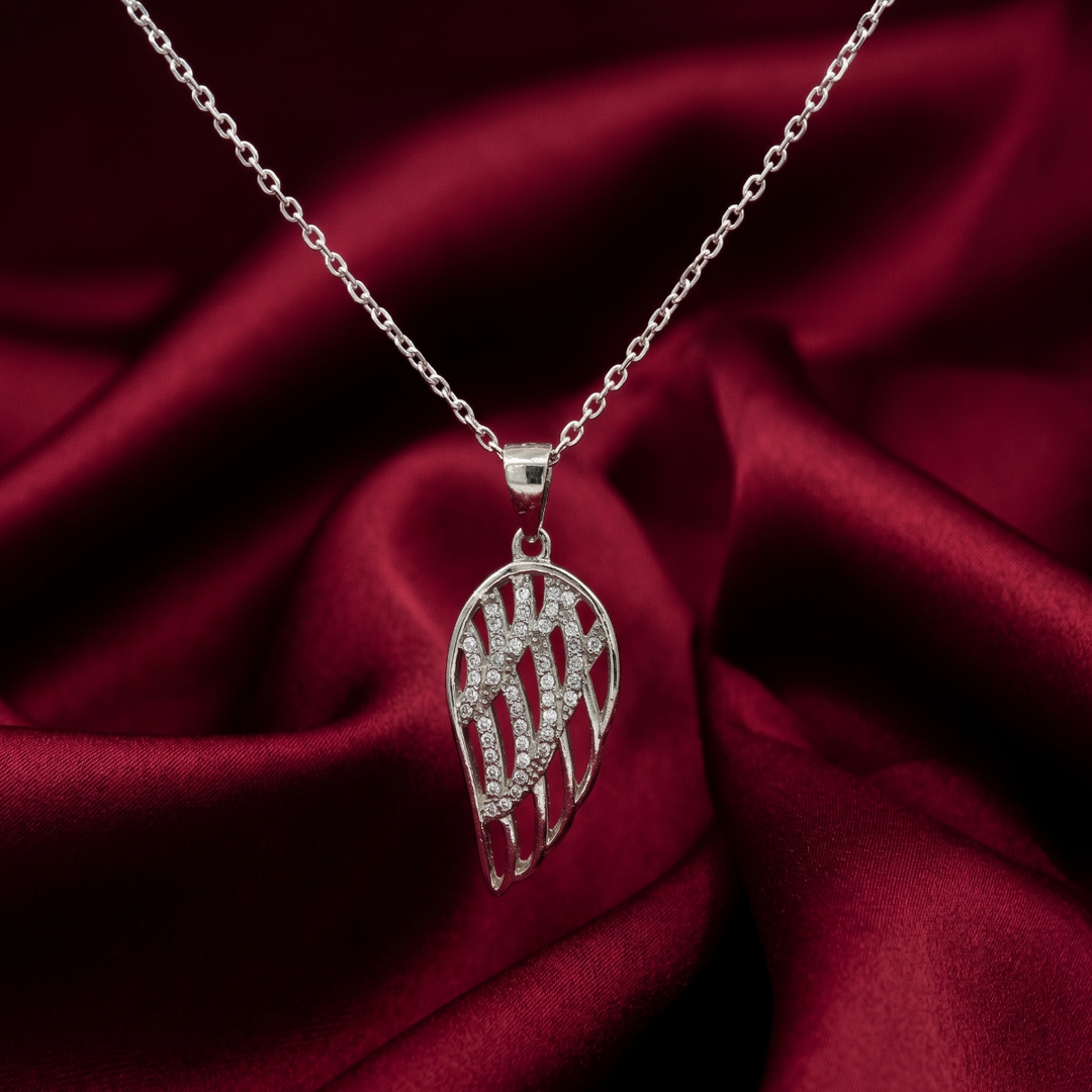 Elegant Yuva Leaf Pendant with 925 Silver Chain
