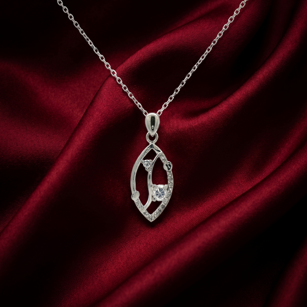 Classic Yuva Pendant with Silver Chain