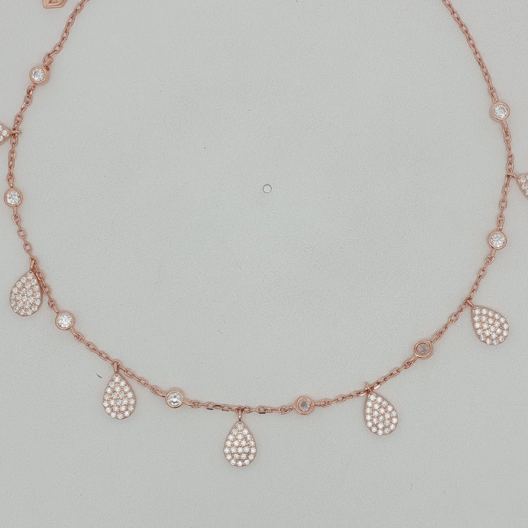Celestial Diamond Pear Shape 925 Necklace with Adjustable Length
