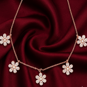 925 Sterling Silver Floral Necklace with Adjustable Length