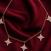 925 Sterling Silver Star Shape Necklace with Adjustable Length