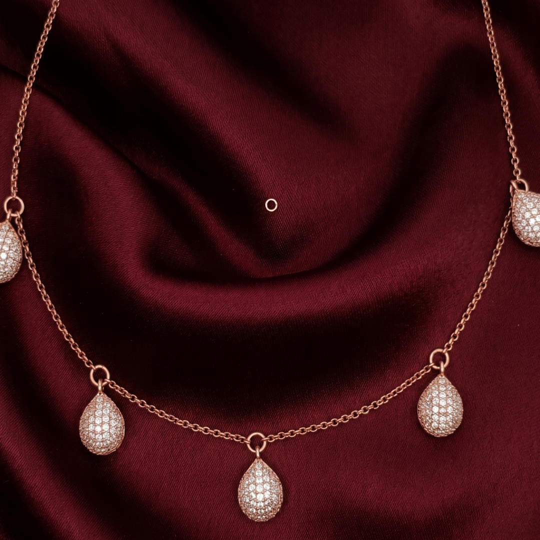 925 Sterling Silver Pear Shape Necklace with Adjustable Length