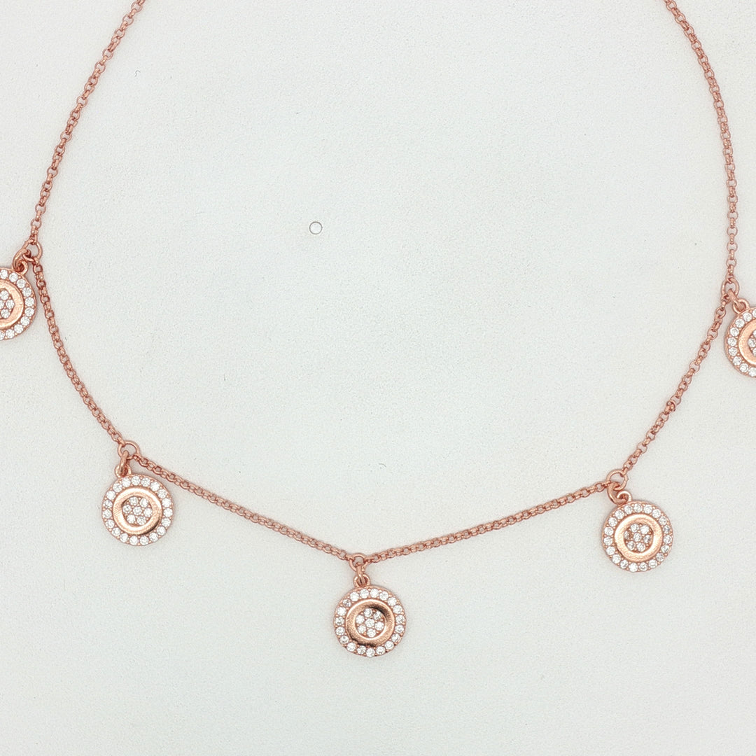 925 Sterling Silver Round Shape Necklace with Adjustable Length