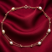 925 Sterling Silver Multilayer Pearl Necklace with Adjustable Length