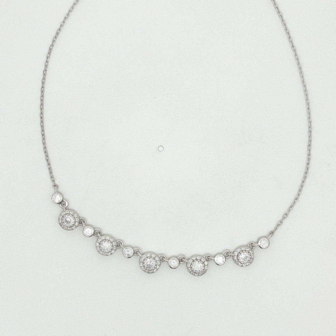 925 Sterling Silver Round Shape Necklace with Adjustable Length