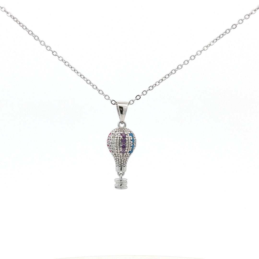 925 Sterling Silver Diamond Pendant Necklace with Adjustable Length