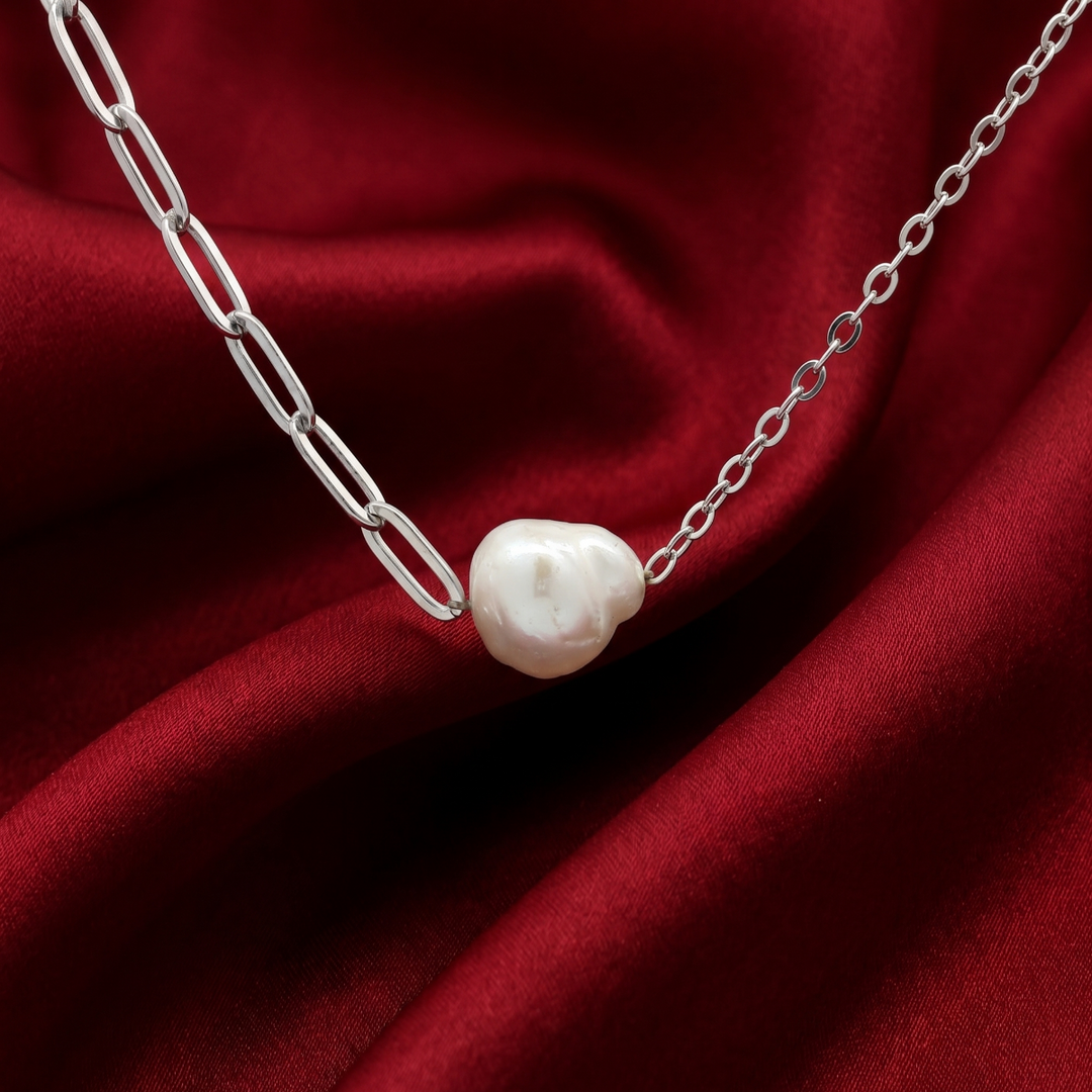 925 Sterling Silver Stud Diamond Pendant Necklace with Adjustable Length