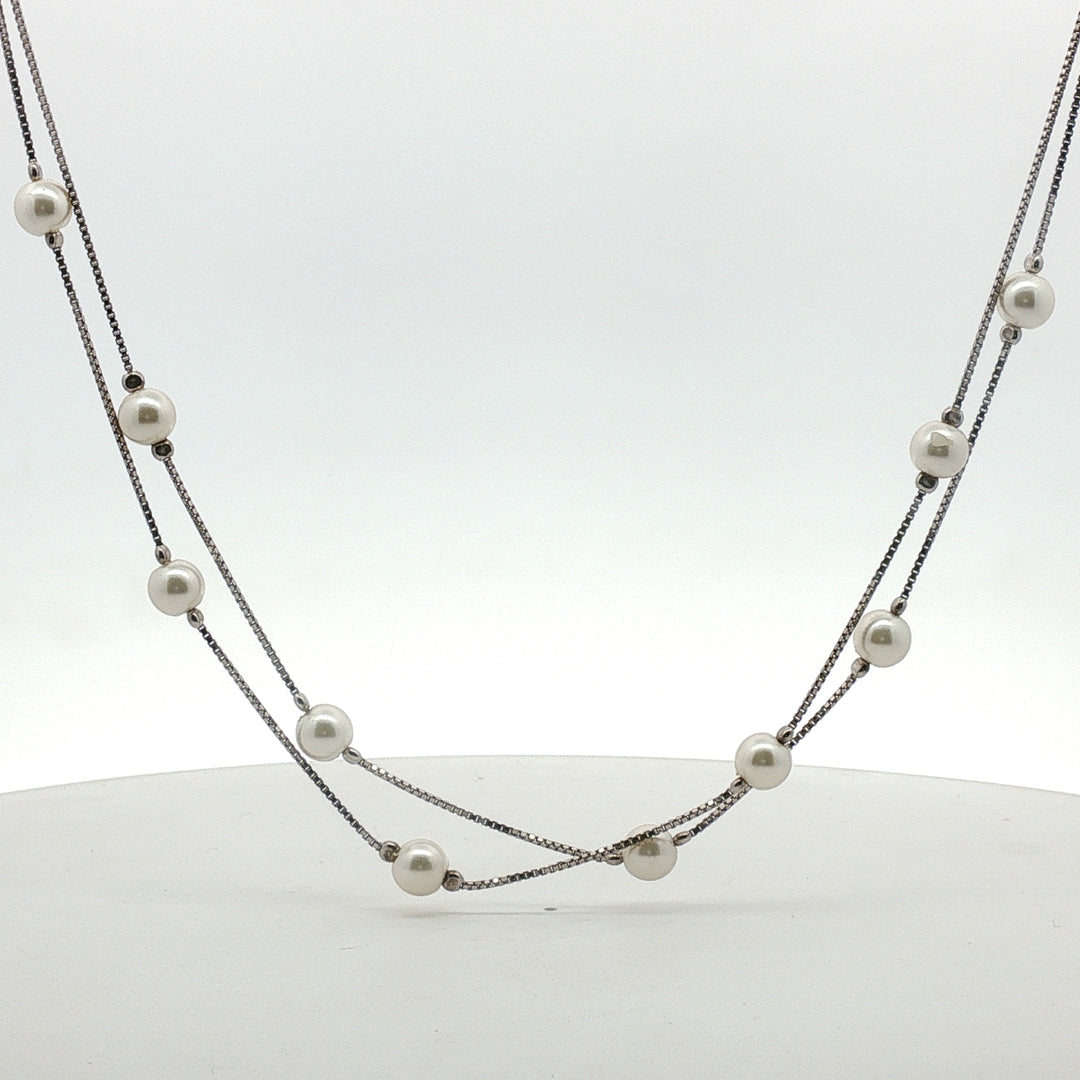 925 Sterling Silver Pearl Necklace for Women