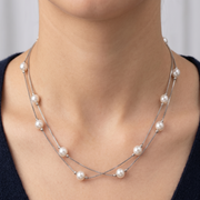 925 Sterling Silver Pearl Necklace for Women