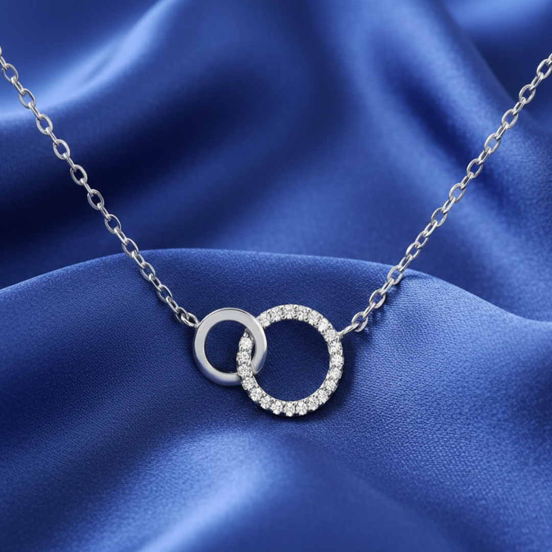 925 Sterling Silver Round Pendant Necklace with Adjustable Length