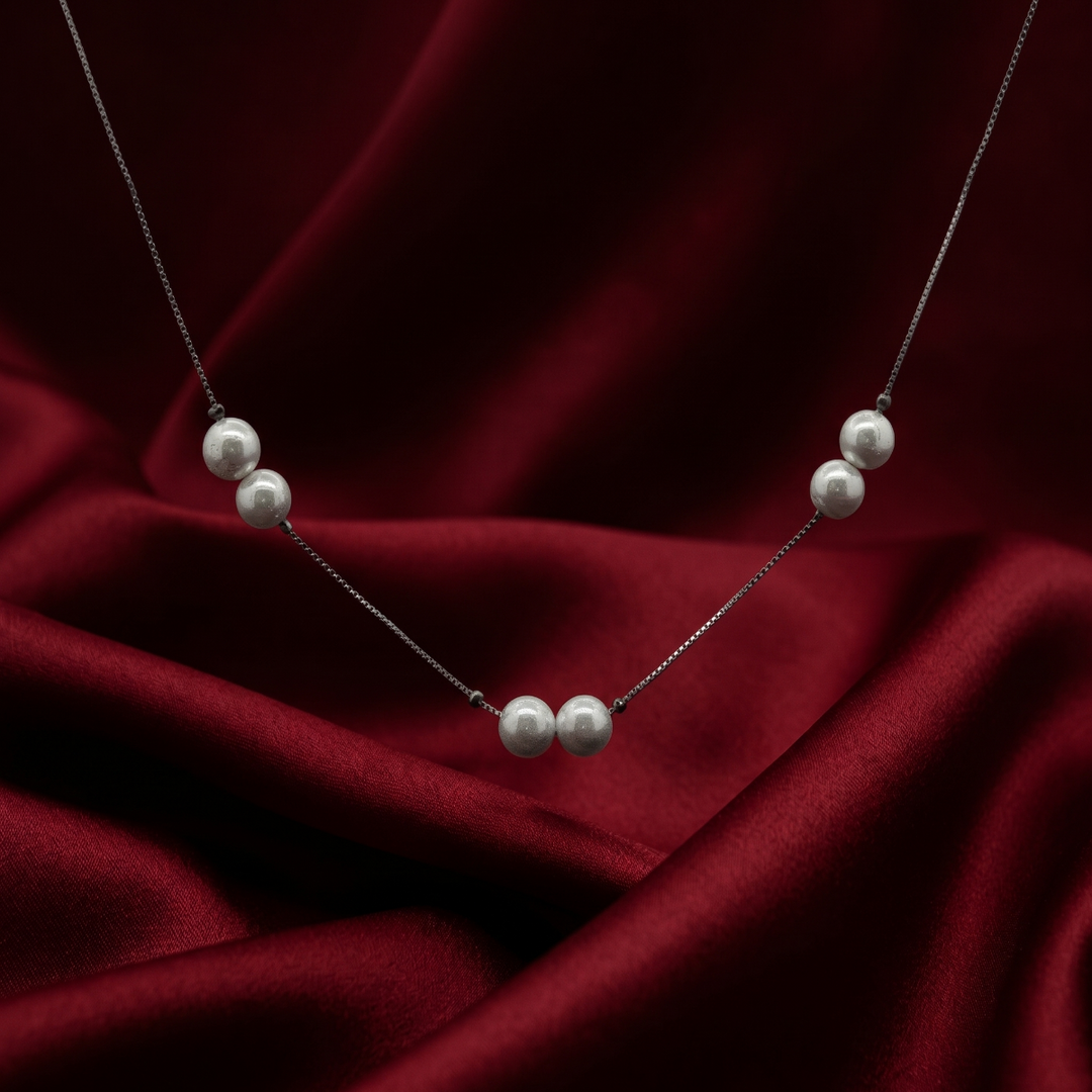 Luxury 925 Silver Pearl Necklace for Girls & Women