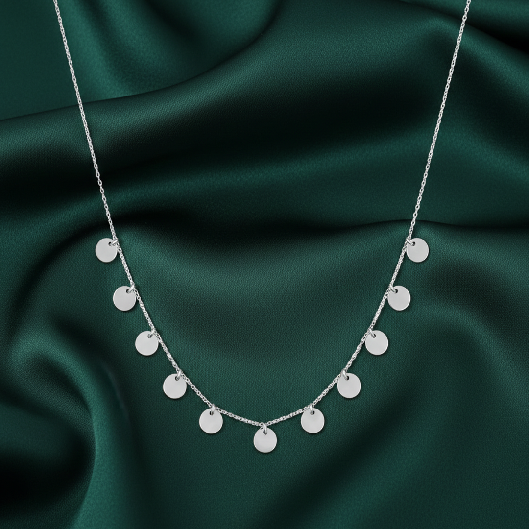 925 Sterling Silver Disc Necklace