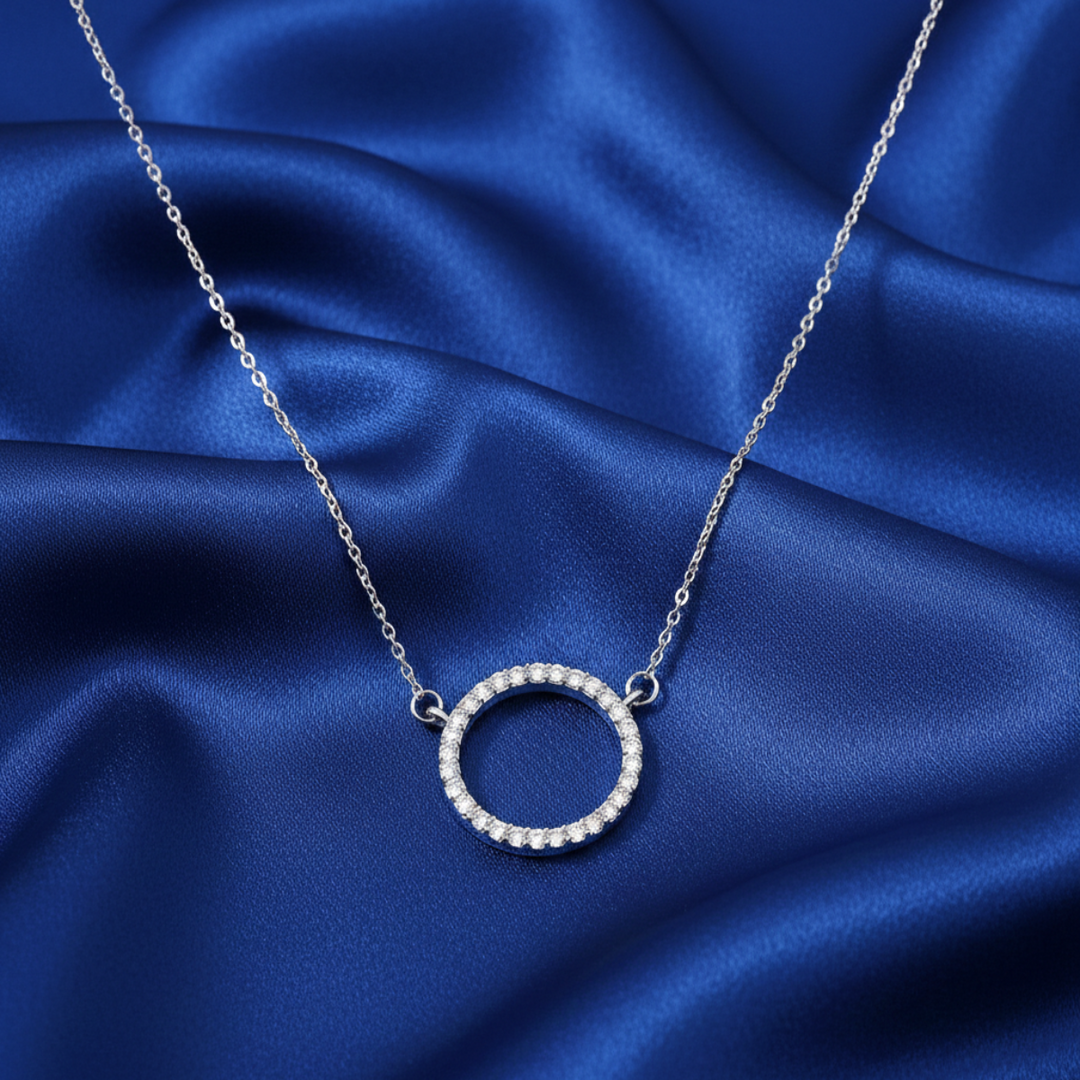 Circle of Life 925 Silver Necklace with Adjustable Length