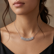 Luxury 925 Sterling Silver Crystal Flower Pendant with Chain