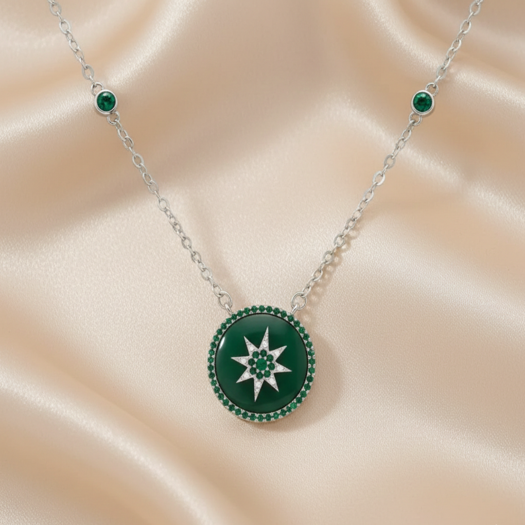 925 Sterling Silver Star Pendant Necklace with Adjustable Length