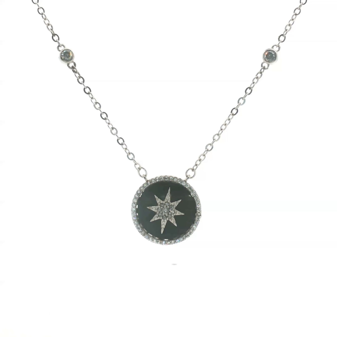 925 Sterling Silver Star Pendant Necklace with Adjustable Length