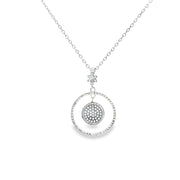 925 Sterling Silver Round Shape Pendant Necklace with Adjustable Length