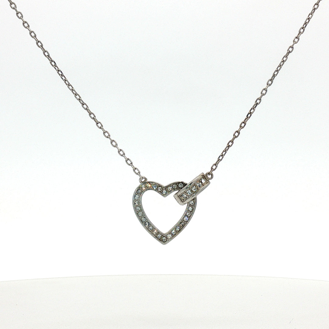 925 Sterling Silver Heart Pendant Necklace with Adjustable Length