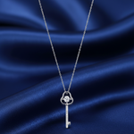 Load image into Gallery viewer, Dancing Diamond Solitaire 925 Silver Pendant Chain