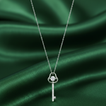 Load image into Gallery viewer, Dancing Diamond Solitaire 925 Silver Pendant Chain