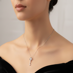 Load image into Gallery viewer, Dancing Diamond Solitaire 925 Silver Pendant Chain