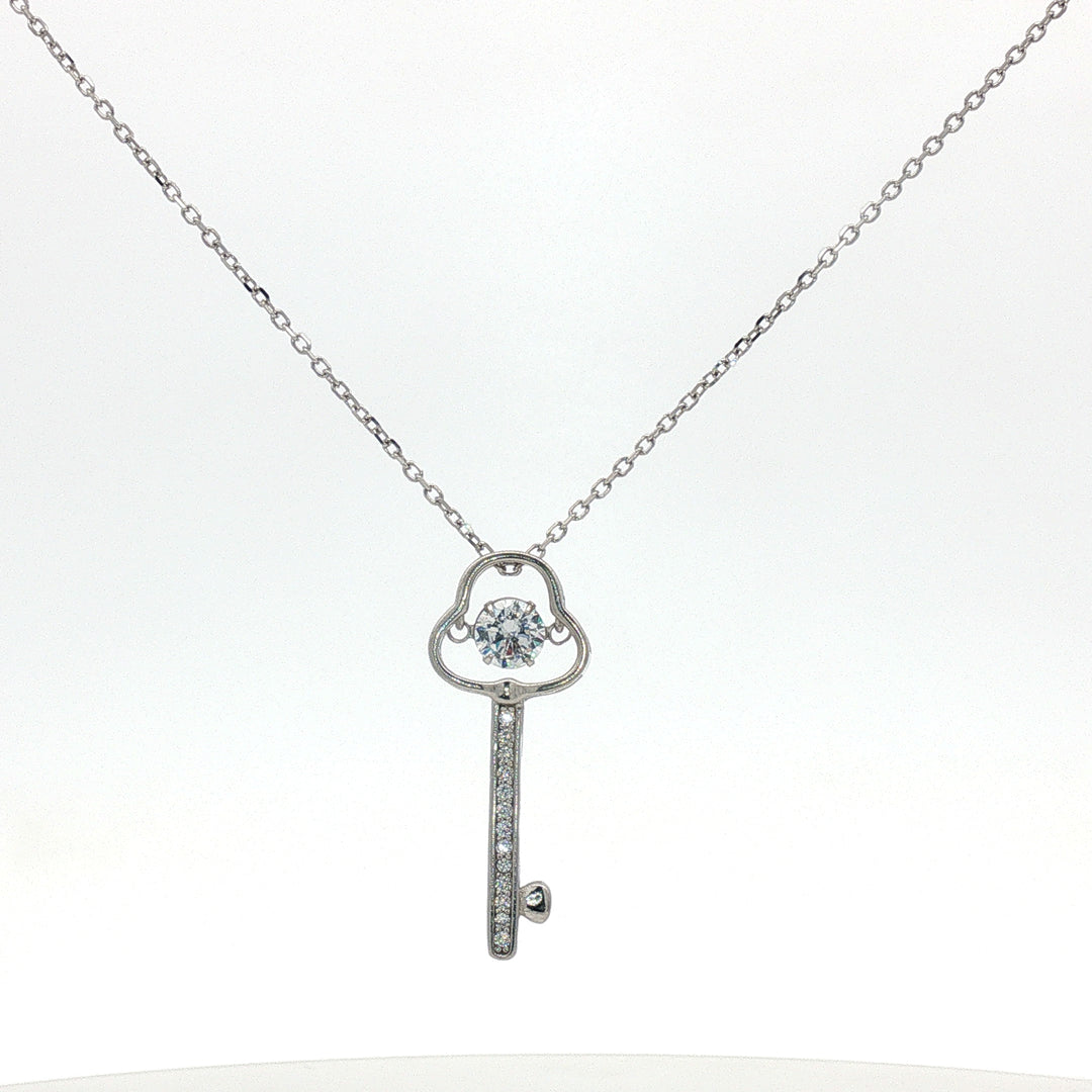 You Hold Key To My Heart 925 Sterling Silver Pendant Adjustable Chain with Message Postcard (Copy)