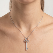 You Hold Key To My Heart 925 Sterling Silver Pendant Adjustable Chain with Message Postcard (Copy)