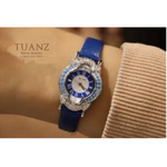 Load image into Gallery viewer, Women&#39;s 925 Sterling Silver Watch with Blue Leather Belt
