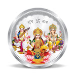 Load image into Gallery viewer, Laxmi Ganesh Saraswati 999 purity Silver Coins. Available in 10 GMS
