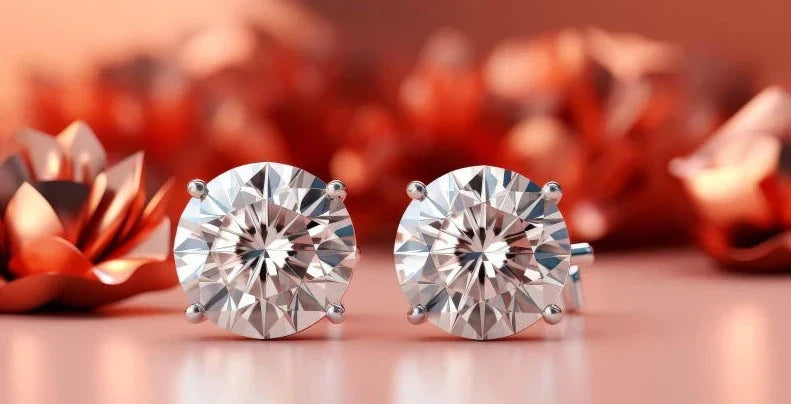 Solitaire Round 925 Sterling Silver Stud Earrings