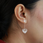 Load image into Gallery viewer, Heart Solitaire 925 Sterling Silver Dangling  Earring
