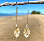 Load image into Gallery viewer, Handmade Lily Flower Gold and Rhodium Plated 925 Sterling Silver Hook Earrings for Women
