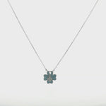 Load and play video in Gallery viewer, 925 Sterling Silver Flower Pendant Necklace with Adjustable Length
