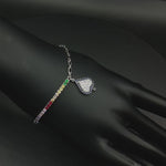 Load and play video in Gallery viewer, Rainbow Multi Color 925 Sterling Silver Bracelet with Adjustable Length
