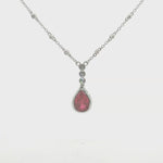 Load and play video in Gallery viewer, 925 Sterling Silver Ruby Stone Pendant Necklace with Adjustable Length
