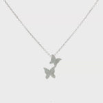 Load and play video in Gallery viewer, 925 Sterling Silver Butterfly Pendant Necklace with Adjustable Length
