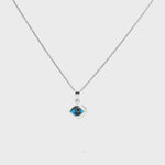 Load and play video in Gallery viewer, 925 Sterling Silver Evil Eye Shape Pendant Necklace with Adjustable Length
