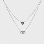 Load and play video in Gallery viewer, 925 Sterling Silver Double Layered Pendant Necklace with Adjustable Length
