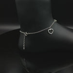 Load and play video in Gallery viewer, Madhuban Hearts Solitaire 925 Sterling Silver Anklets with Adjustable Length
