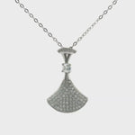 Load and play video in Gallery viewer, 925 Sterling Silver Classic Fan Pendant Necklace with Adjustable Length For Women
