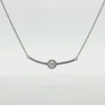 Load and play video in Gallery viewer, 925 Sterling Silver Halo Pendant Chain Necklace with Adjustable Length
